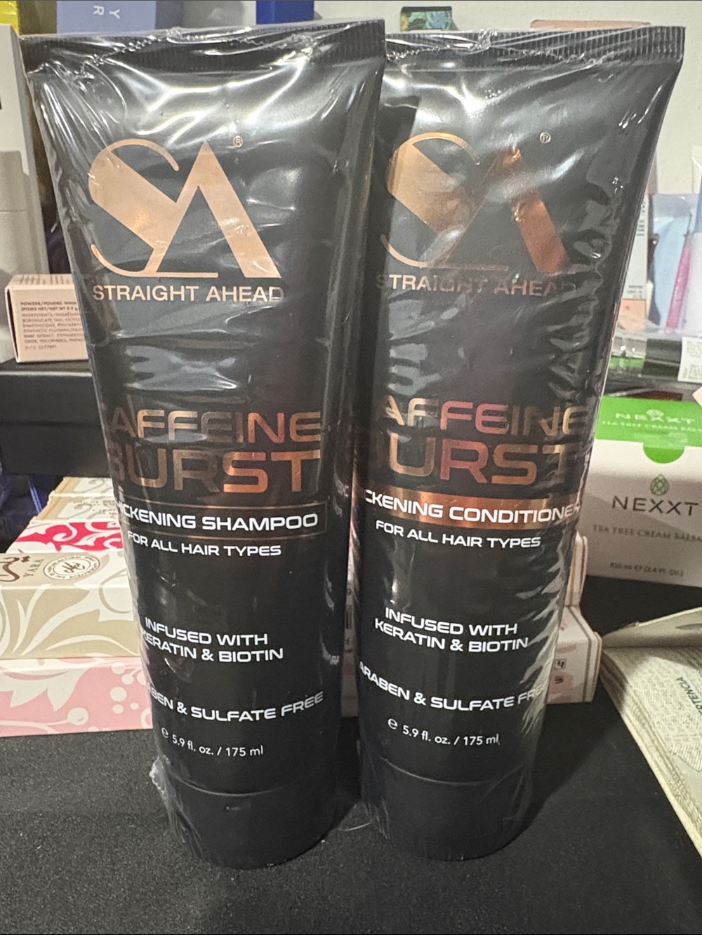 Straight Ahead Caffeine Burst Thickening Shampoo & Conditioner Duo - Black